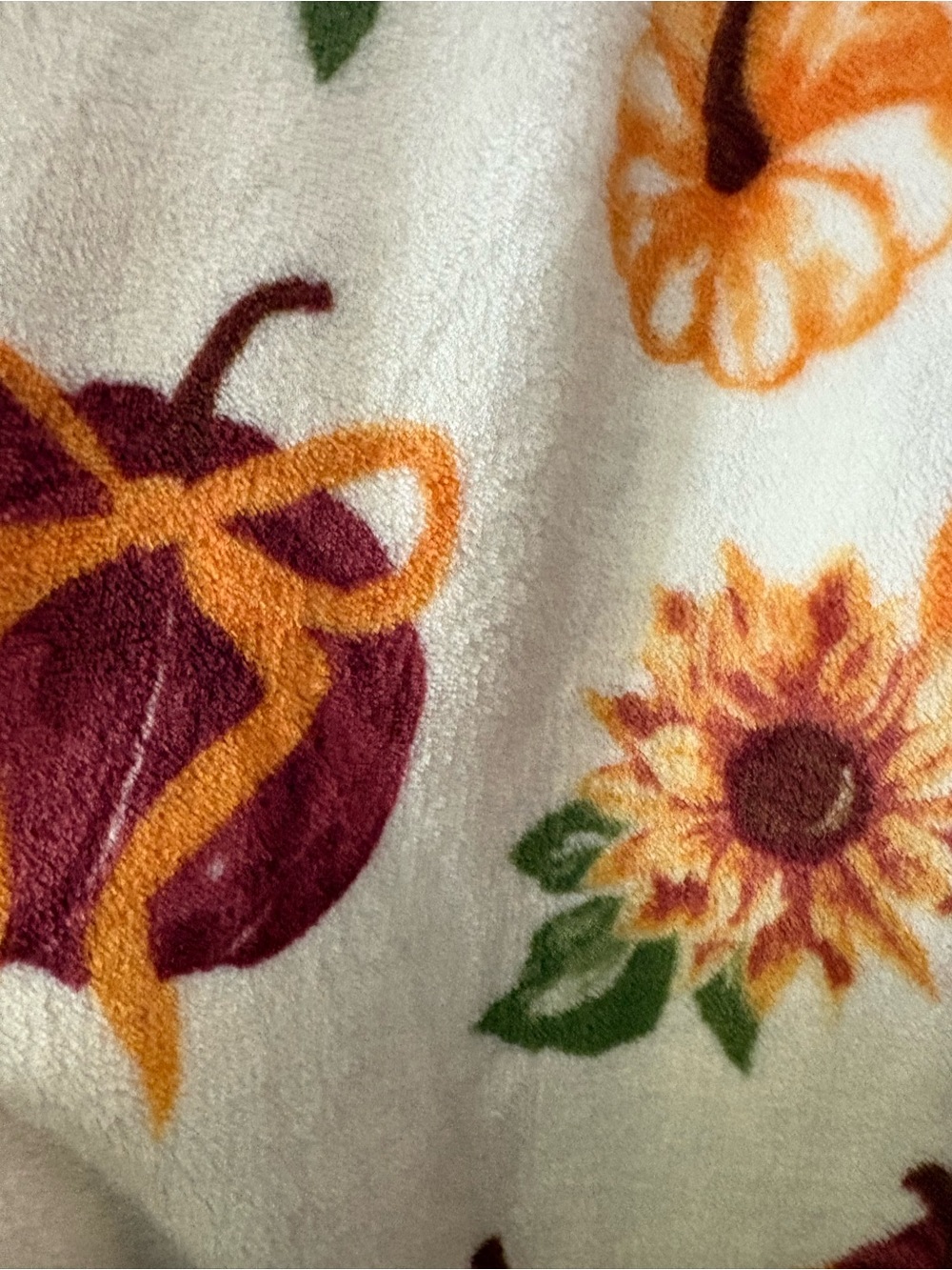 Harvest Collection Fall/Autumn Cream Pumpkin & Sunflower Decorative Throw - Picture 3 of 6